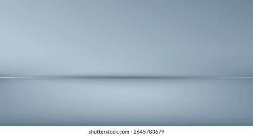 Minimalistic simple abstract light blue background for product presentation. Shadow and light from windows on wall.