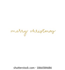 Tarjeta minimalista simple y elegante con texto escrito a mano "Feliz Navidad" para las vacaciones. Vector eps 10