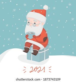 Minimalistische schlichte, elegante Karte mit handgezeichnetem, fröhlichen Weihnachtsschrifttext für Feiertage. Vektor eps10