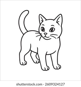 Minimalistic simple line art of cat