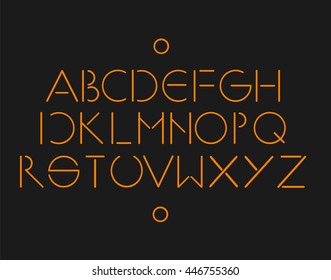 minimalistic and simple line style font neon orange color