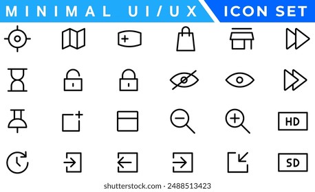 Minimalistic and simple looking glyph ui icons set for dark, light mode. Silhouette symbols for night, day themes. Solid pictograms. Vector isolated illustrations. Montserrat Bold, Light fonts used