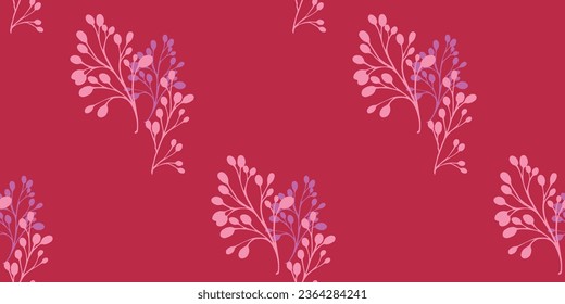 Minimalistic simple pattern with vector hand drawn artistic branches. Template for textile, fashion, print, surface design, paper, cover, fabric, interior decor, wallpaper, label, packaging.