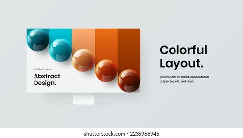 Plantilla vectorial de diseño de sitio minimalista. Ilustración de banner de simulación de monitor de ordenador limpio.