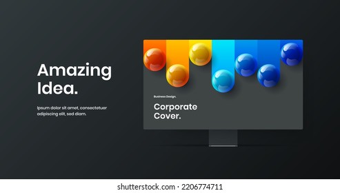 Minimalistic site screen design vector illustration. Amazing computer display mockup web banner template.