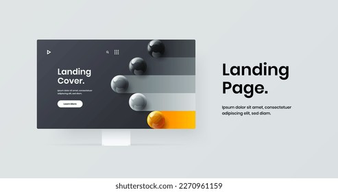 Minimalistic site screen vector design template. Modern display mockup banner layout.