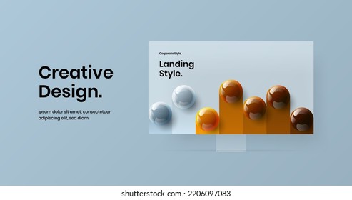 Minimalistic site vector design concept. Clean display mockup landing page layout.