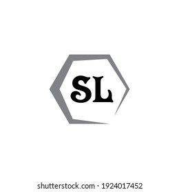 Minimalistic SL initial letter logo vector design