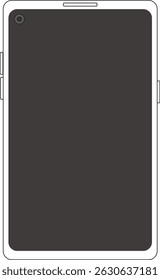 Ilustração minimalista da vista frontal do smartphone.