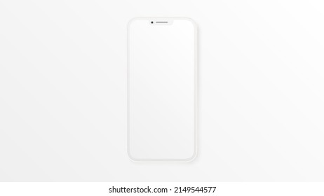 Traducción minimalista a Smartphone. Vista frontal. Pantalla blanca total en blanco. Ilustración del vector