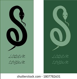 Minimalistic snake logo design. Vector illustration image.