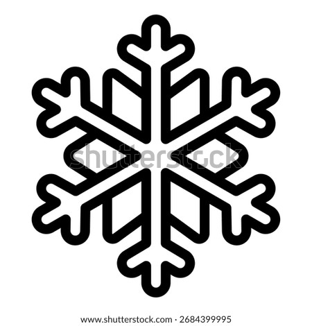 Minimalistic snowflake icon suitable for winter-themed designs, decorations, and seasonal digital branding.