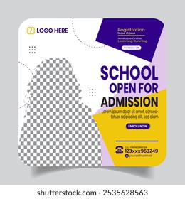 Minimalistische Social Media School Post Design-Vorlage