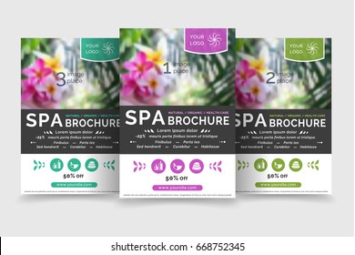 Minimalistic Spa And Healthcare Design Brochure. Modern Template For Brochure, Poster, Flyer, Gift Voucher And Web