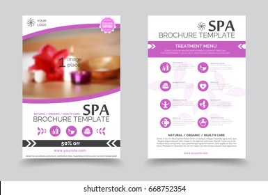 Minimalistic spa and healthcare design brochure. Creative flyer template