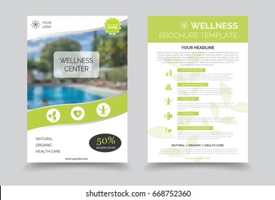 Minimalistic spa and healthcare design brochure. Creative flyer template