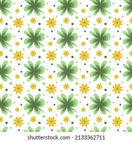 Minimalistic spring floral pattern.On a white background.