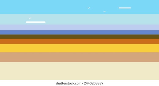 Minimalistic spring landscape. Vector trendy illustration.