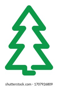 Minimalistic spruce icon drawn in one line.