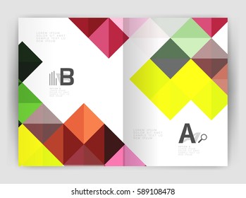Minimalistic square brochure or leaflet business template, abstract background