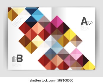 Folleto cuadrado minimalista o plantilla de negocio de folletos, fondo abstracto