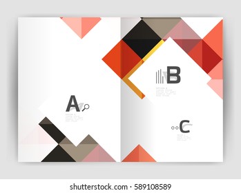 Minimalistic square brochure or leaflet business template, abstract background