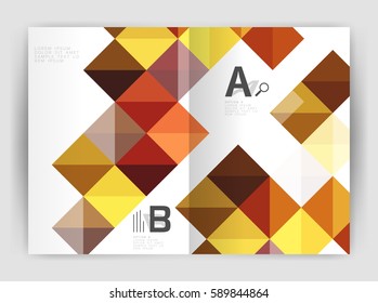 Minimalistic square brochure or leaflet business template, abstract background