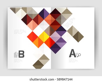 Minimalistic square brochure or leaflet business template, abstract background