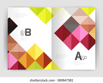Minimalistic square brochure or leaflet business template, abstract background