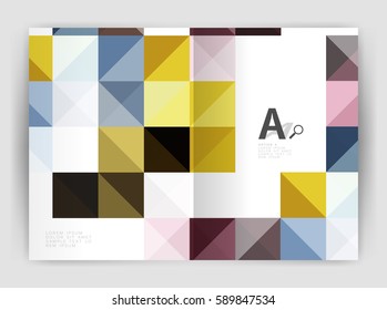 Folleto cuadrado minimalista o plantilla de negocio de folletos, fondo abstracto