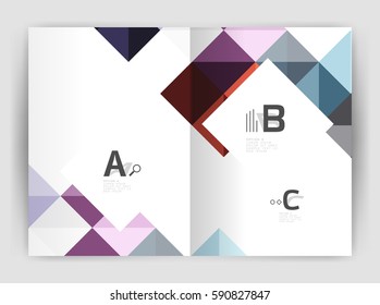 Minimalistic square brochure or leaflet business template, abstract background