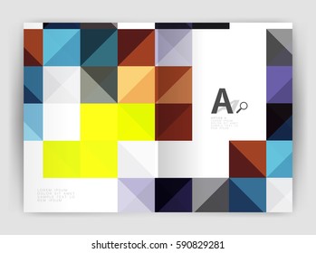 Minimalistic square brochure or leaflet business template, abstract background