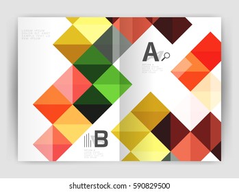 Folleto cuadrado minimalista o plantilla de negocio de folletos, fondo abstracto