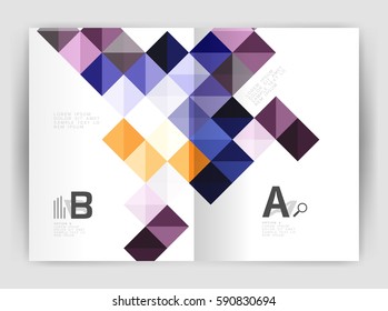 Folleto cuadrado minimalista o plantilla de negocio de folletos, fondo abstracto
