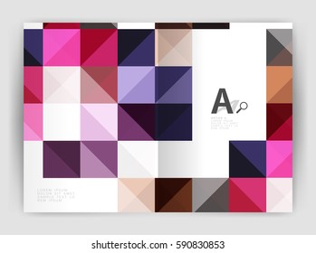 Minimalistic square brochure or leaflet business template, abstract background