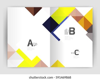 Folleto cuadrado minimalista o plantilla de negocio de folletos, fondo abstracto
