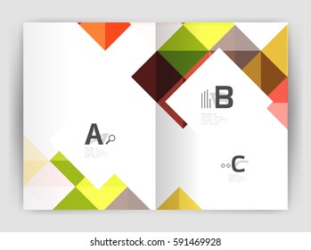 Minimalistic square brochure or leaflet business template, abstract background