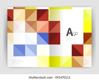 Folleto cuadrado minimalista o plantilla de negocio de folletos, fondo abstracto