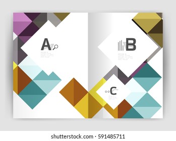 Folleto cuadrado minimalista o plantilla de negocio de folletos, fondo abstracto