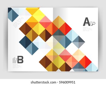 Folleto cuadrado minimalista o plantilla de negocio de folletos, fondo abstracto