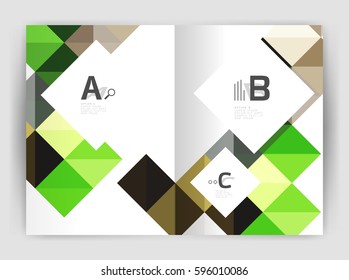 Minimalistic square brochure or leaflet business template, abstract background