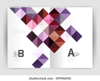 Minimalistic square brochure or leaflet business template, abstract background