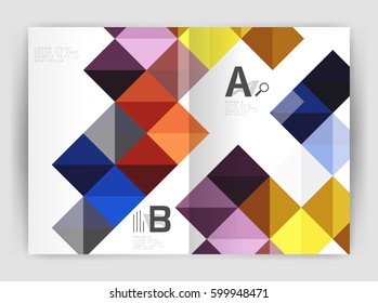 Minimalistic square brochure or leaflet business template, abstract background
