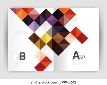 Minimalistic square brochure or leaflet business template, abstract background