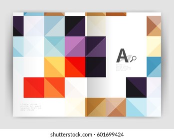 Minimalistic square brochure or leaflet business template, abstract background