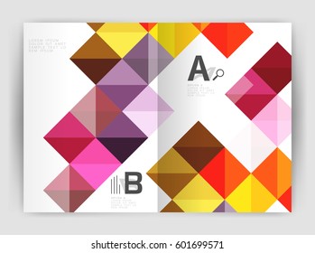 Minimalistic square brochure or leaflet business template, abstract background