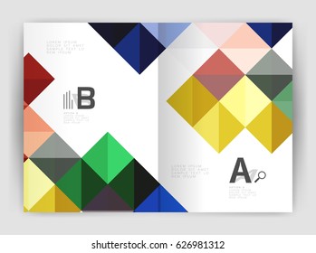 Minimalistic square brochure or leaflet business template, abstract background