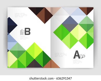 Minimalistic square brochure or leaflet business template, abstract background