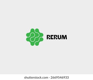 Minimalistic square logo from connected dots. Universal atom molecule liquid symbol. Creative energy technology vector sign.