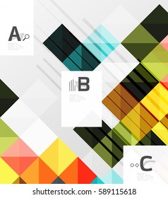El cuadrado minimalista forma el fondo abstracto. Fondo de plantilla de vector para diseño de flujo de trabajo de impresión, diagrama, opciones de número o banner de diseño web